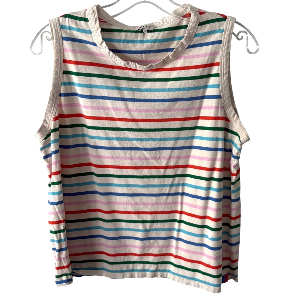 Kule Rainbow Striped Casual Cotton Tank in‎ Size M